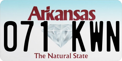 AR license plate 071KWN