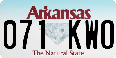 AR license plate 071KWO