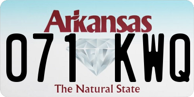AR license plate 071KWQ