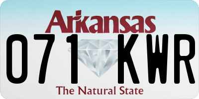 AR license plate 071KWR