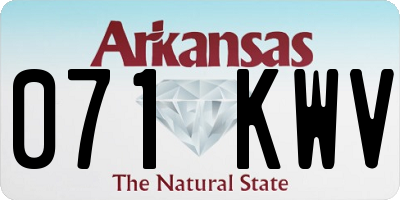AR license plate 071KWV