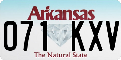 AR license plate 071KXV