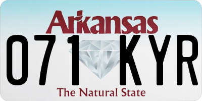 AR license plate 071KYR