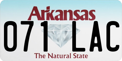 AR license plate 071LAC