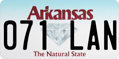 AR license plate 071LAN