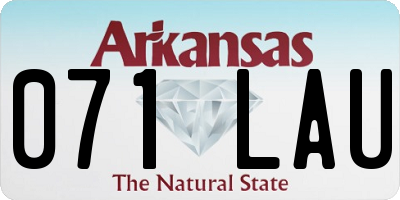 AR license plate 071LAU