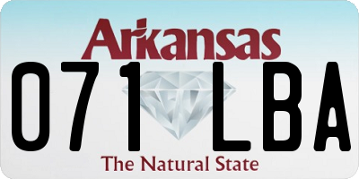 AR license plate 071LBA