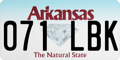 AR license plate 071LBK