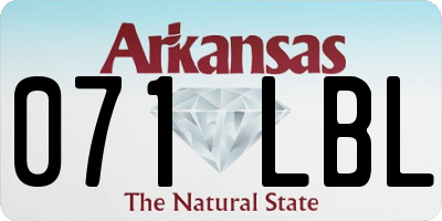 AR license plate 071LBL