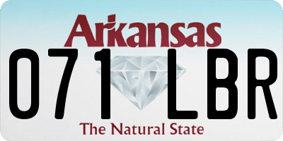AR license plate 071LBR