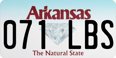AR license plate 071LBS