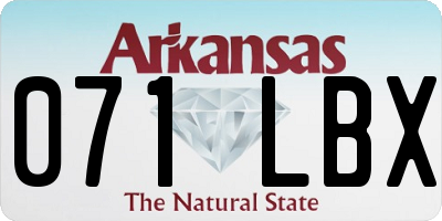 AR license plate 071LBX