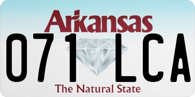 AR license plate 071LCA