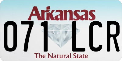 AR license plate 071LCR
