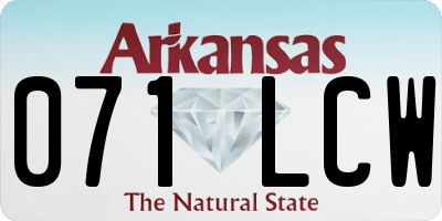 AR license plate 071LCW