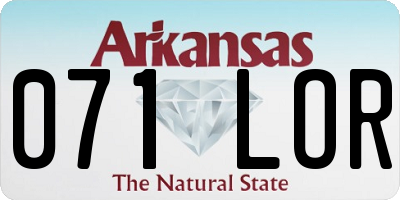 AR license plate 071LOR