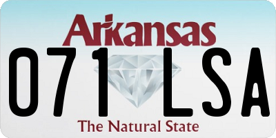AR license plate 071LSA