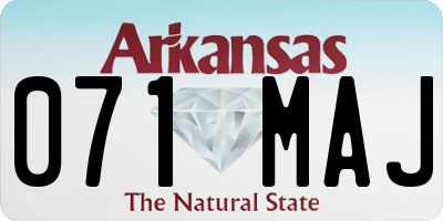 AR license plate 071MAJ