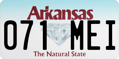 AR license plate 071MEI