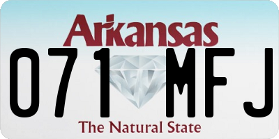 AR license plate 071MFJ