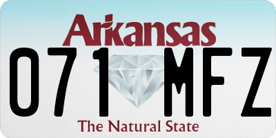 AR license plate 071MFZ