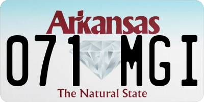 AR license plate 071MGI