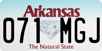 AR license plate 071MGJ