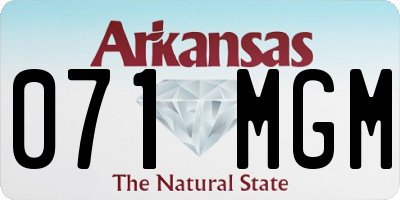 AR license plate 071MGM