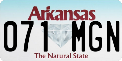 AR license plate 071MGN