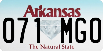 AR license plate 071MGO