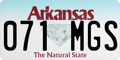 AR license plate 071MGS