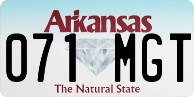 AR license plate 071MGT