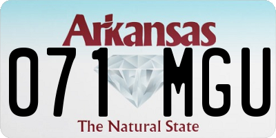 AR license plate 071MGU
