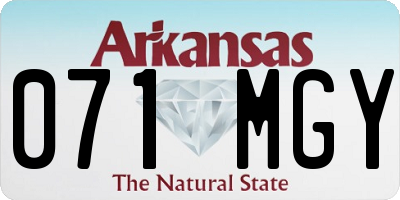 AR license plate 071MGY