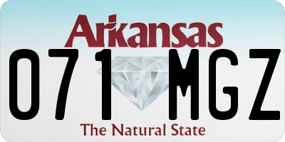 AR license plate 071MGZ