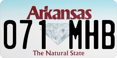 AR license plate 071MHB