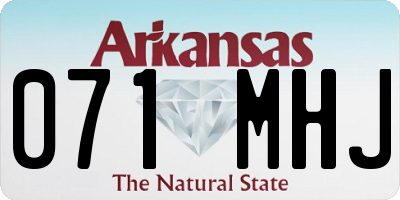 AR license plate 071MHJ