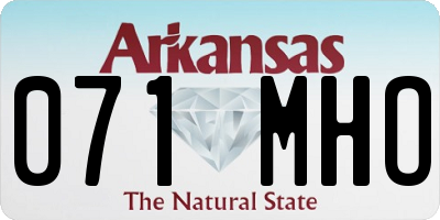 AR license plate 071MHO