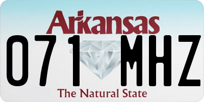 AR license plate 071MHZ