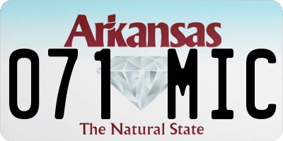 AR license plate 071MIC