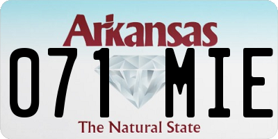 AR license plate 071MIE