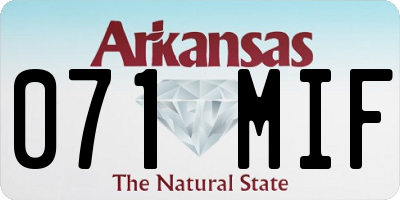 AR license plate 071MIF
