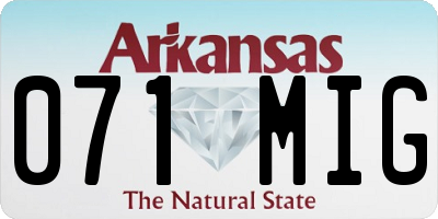 AR license plate 071MIG