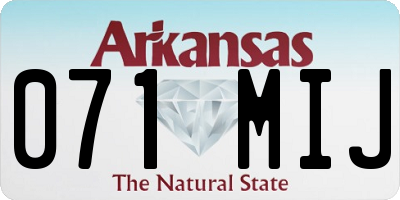 AR license plate 071MIJ