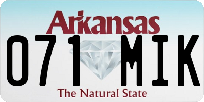 AR license plate 071MIK