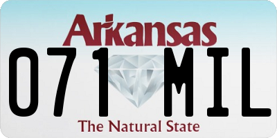 AR license plate 071MIL