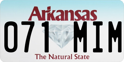 AR license plate 071MIM