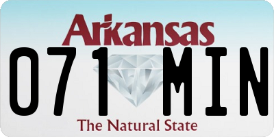 AR license plate 071MIN