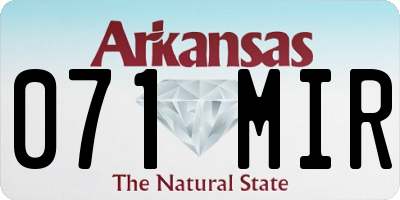 AR license plate 071MIR