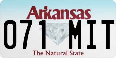 AR license plate 071MIT